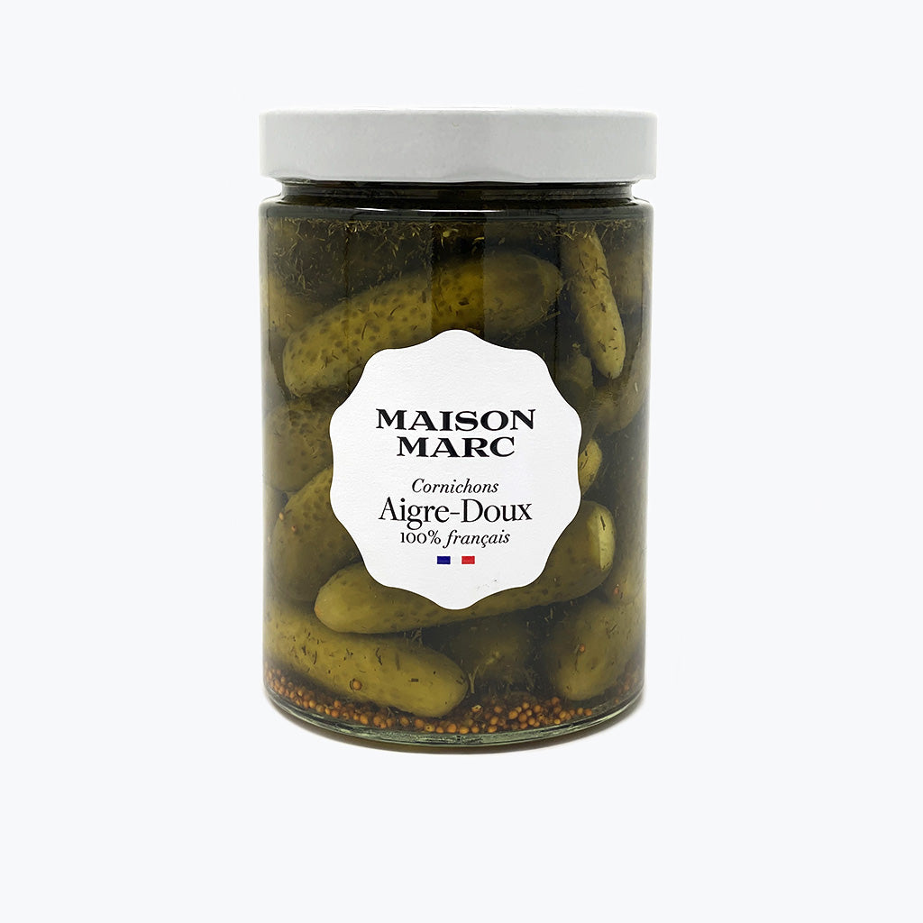 MAISON MARC CORNICHONS SWEET & SOUR 540G thefrenchmarket